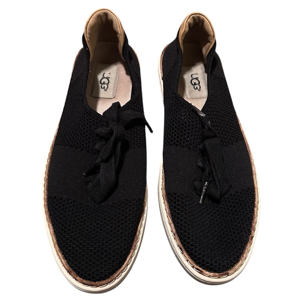 UGG Pinkett Lace Up Sneakers Size 8 Women’s HyperWeave Knit Casual Shoes black